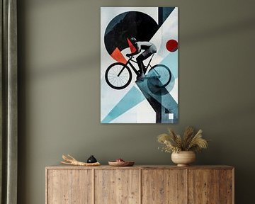 Cyclist in abstract art by Poster Art Shop