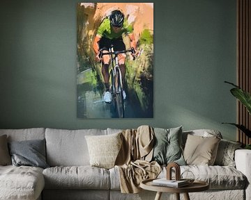 Painting cyclists in action by Poster Art Shop
