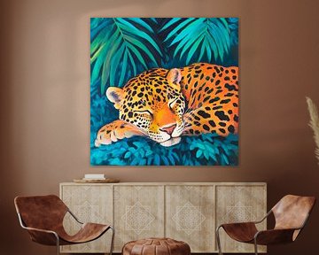 Sleeping leopard in the jungle by Poster Art Shop