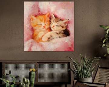 Süße Kätzchen im Kuscheln von Poster Art Shop