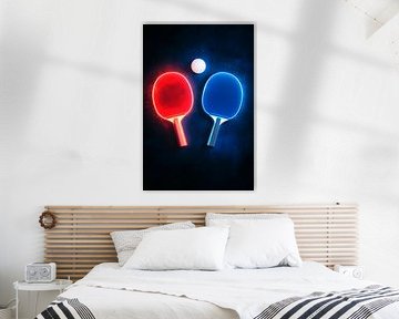 Raquettes de ping-pong au look fluo sur Poster Art Shop