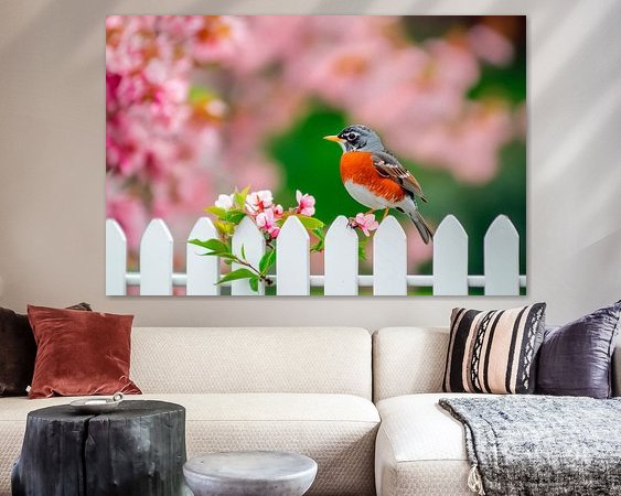 Voorbeeld van het werk in een kamer