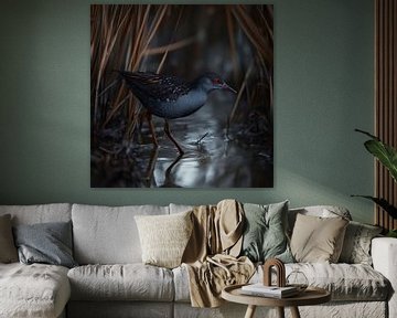 Watervogels in de rietvelden van Poster Art Shop