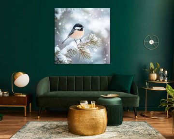 Wintermees in de sneeuw van Poster Art Shop