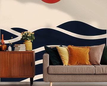 Bauhaus Waves Moon Abstract by Niklas Maximilian