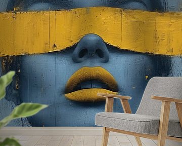 Portrait Yellow Blue | Bold Silence by Art Whims