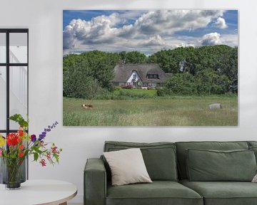 traditionele boerderij genaamd Haubarg, schiereiland Eiderstedt, Nordfriesland, Duitsland van Peter Eckert