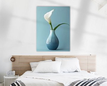 Calla Lily In Blue Vase by haroulita