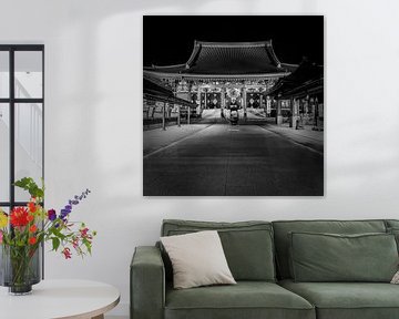 Senso-ji Tempel, Asakusa, Tokio | monochrom van Melanie Viola