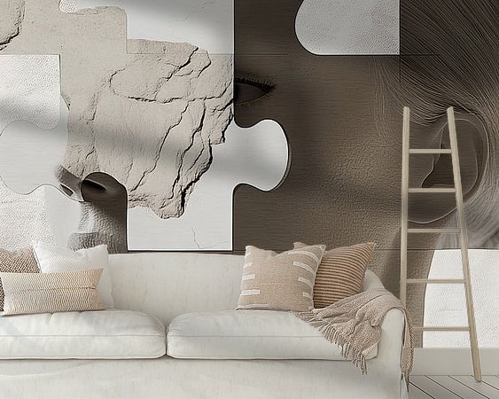 Voorbeeld van het werk in een kamer