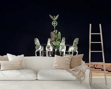 Berlijn: Quadriga op de Brandenburger Tor bij nacht