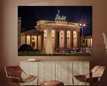 Berlijn - Brandenburger Tor bij nacht van t.ART