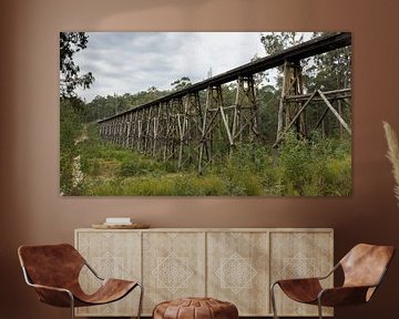 Oude treinbrug, Lakes Entrance Australie von Chris van Kan