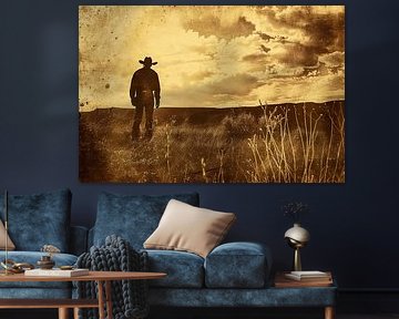 Western-Landschaft mit Cowboy-Americana