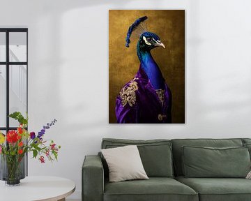 Elegantie van de pauw in een pak van Poster Art Shop