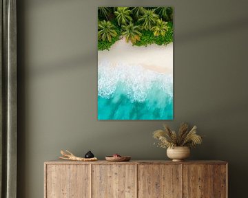 Tropisch paradijs aan zee van Poster Art Shop