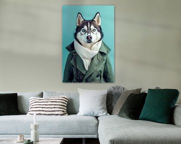 Siberische Husky van Poster Art Shop