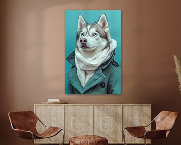 Siberische Husky van Poster Art Shop