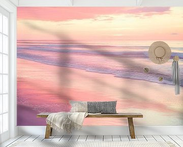 Zachte zonsondergang aan zee van Poster Art Shop