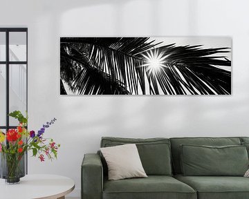 Sun rays through palm leaves by Poster Art Shop