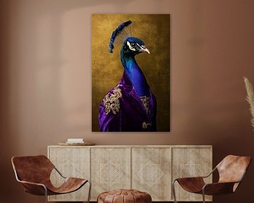 Elegantie van de pauw in een pak van Poster Art Shop