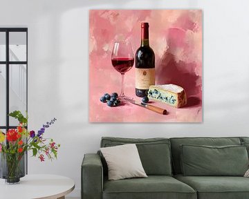 Genieten van wijn en kaas van Poster Art Shop
