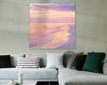 Zachte zonsondergang aan zee van Poster Art Shop