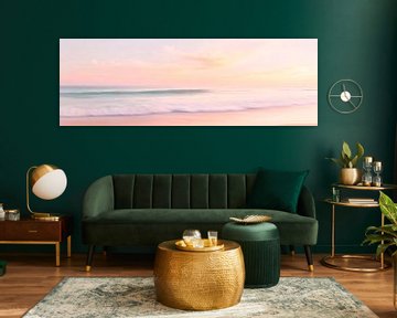 Zachte golven in het ochtendlicht van Poster Art Shop
