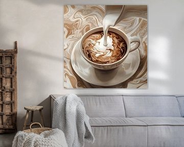 Koffie met perfect melkschuim van Poster Art Shop