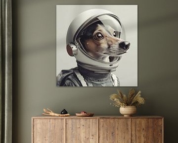 Hond in ruimtepak op ontdekkingstocht van Poster Art Shop