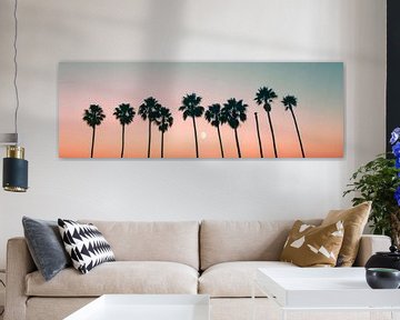 Palmbomen in de zonsondergang van Poster Art Shop