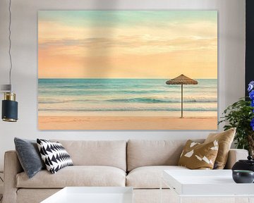 Peace and quiet on the beach at sunset by Poster Art Shop