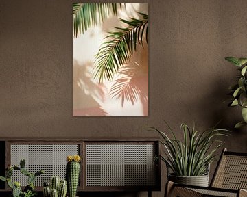 Zachte schaduwen van palmbladeren van Poster Art Shop