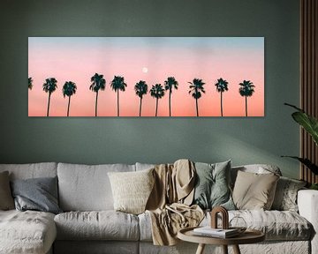Zonsondergang boven palmbomen van Poster Art Shop