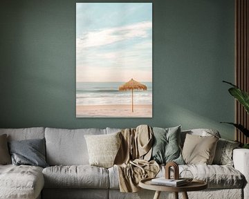 Beach paradise with parasol by Poster Art Shop