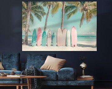 Surfing dreams on the beach by Poster Art Shop