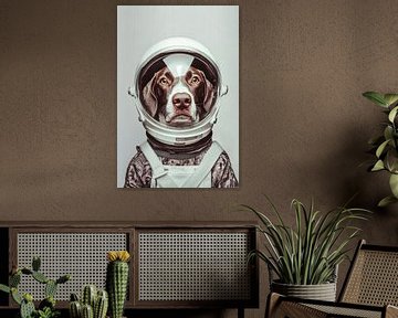 Ruimtehond op een grote missie van Poster Art Shop