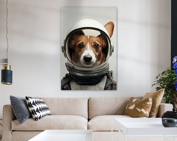 Ruimteavontuur met een corgi hond van Poster Art Shop