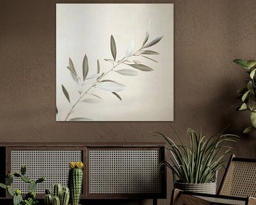 Delicate olive branches in soft tones by Poster Art Shop