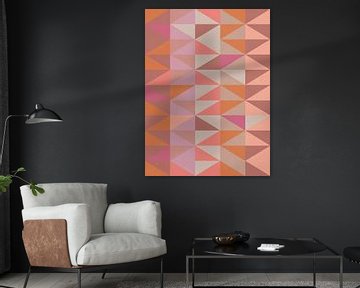 Geometrisch Oranje Roze van Georgia Chagas