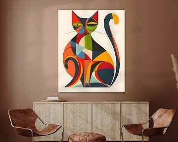 Abstract Geometrische Kat 3 van Georgia Chagas