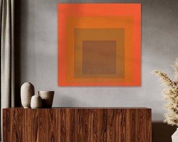 Josef Albers - Hommage aan het plein, bruin, oranje, hoge resolutie van Vivanne