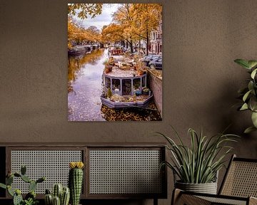 De beroemde kanalen in Amsterdam in de herfst. van Jonas Röjestål