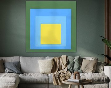 Josef Albers - Hommage an das Quadrat, blau, grün, gelb , Hohe Auflösung