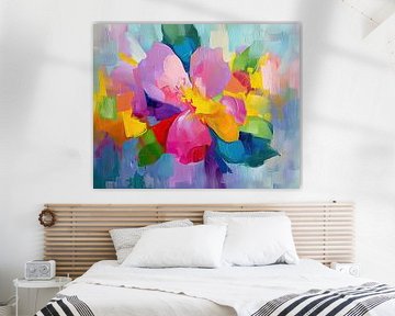 Modern abstract Bloemen van Abstract Schilderij