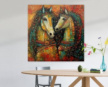 Vivid Horse Embrace