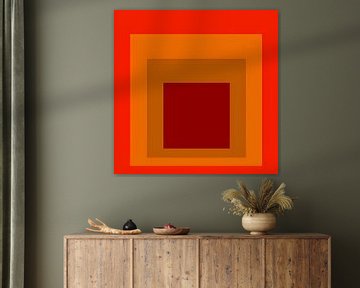 Josef Albers - Hommage aan het plein, rood oranje, bruin . Hoge resolutie van Vivanne