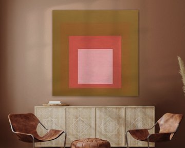 Josef Albers - Hommage aan het plein,bruin, rood, hoge resolutie van Vivanne