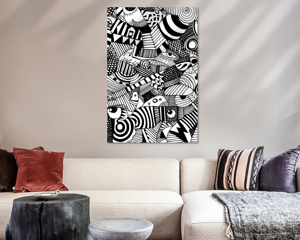 Voorbeeld van het werk in een kamer