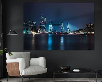 Skyline Rotterdam en fin de soirée.
